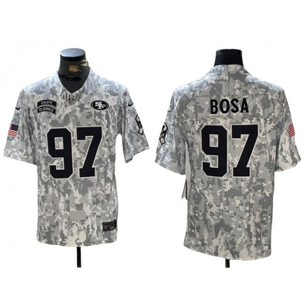 San Francisco 49ers #97 Nick Bosa Arctic Camo 2024 Salute To Service Limited Jersey