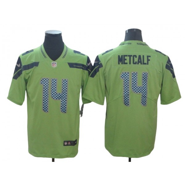 Seattle Seahawks #14 DK Metcalf Green Color Rush Limited Jersey