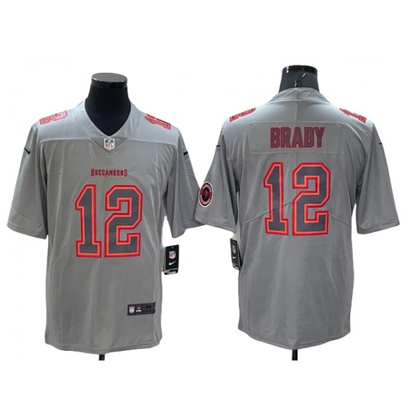 Tampa Bay Buccaneers #12 Tom Brady Gray Atmosphere Fashion Limited Jersey