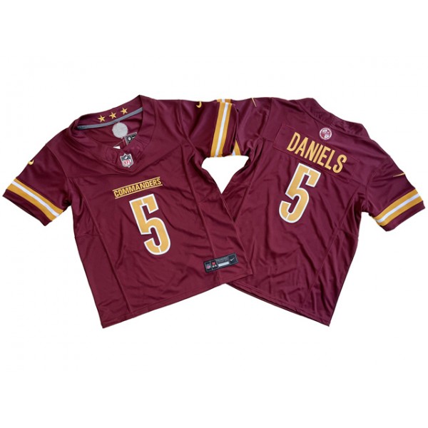 Washington Commanders #5 Jayden Daniels Youth Burgundy Vapor F.U.S.E. Limited Jersey