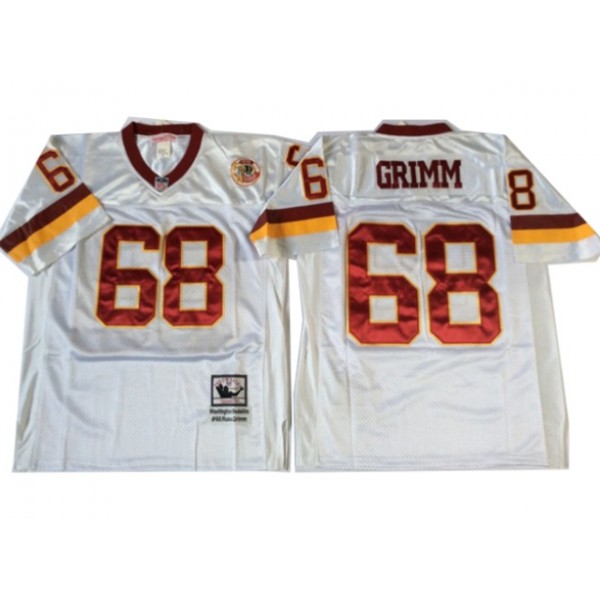 Washington Redskins #68 Russ Grimm Throwback White Jersey