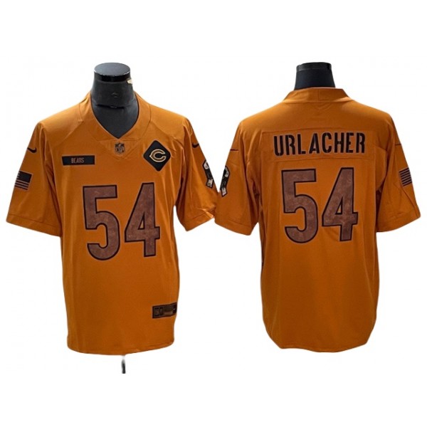 Chicago Bears #54 Brian Urlacher 2023 Brown Salute To Service Limited Jersey