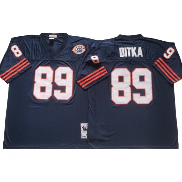 Chicago Bears #89 Mike Ditka Throwback Navy Blue Jersey