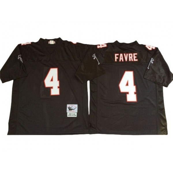 Atlanta Falcons #4 Brett Favre 1991 Throwback Black Jersey