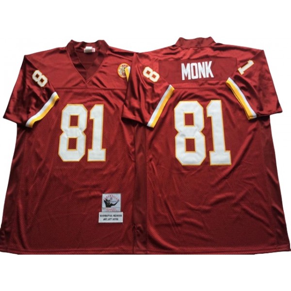 Washington Redskins #81 Art Monk Throwback Burgundy Jersey