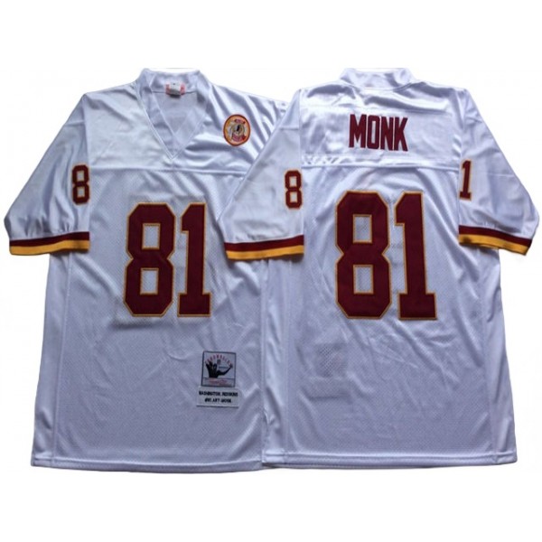 Washington Redskins #81 Art Monk Throwback White Jersey