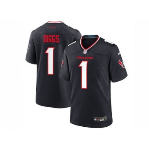 Houston Texans #1 Stefon Diggs 2024 Navy Vapor Limited Jersey