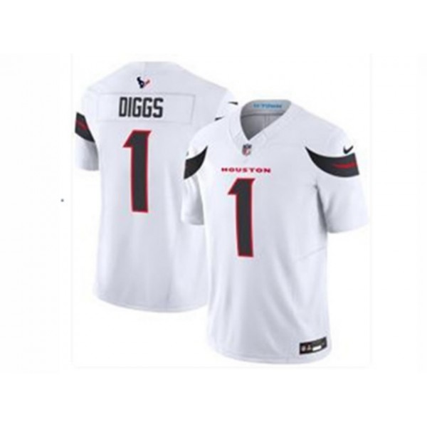 Houston Texans #1 Stefon Diggs 2024 White Vapor F.U.S.E. Limited Jersey