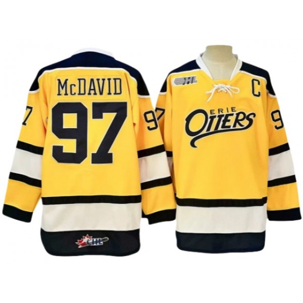 CHL Erie Otters #97 Connor McDavid Yellow Jersey