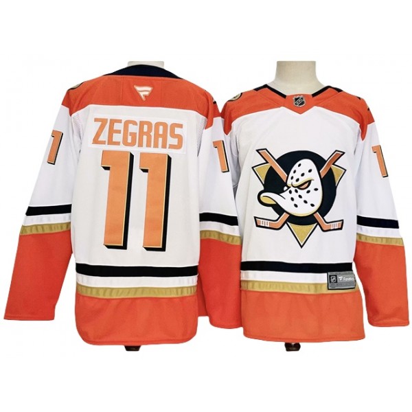 Anaheim Ducks #11 Trevor Zegras 2024 White Jersey