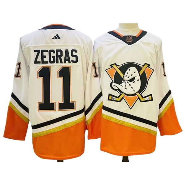 Anaheim Ducks #11 Trevor Zegras White Reverse Retro 2.0 Jersey