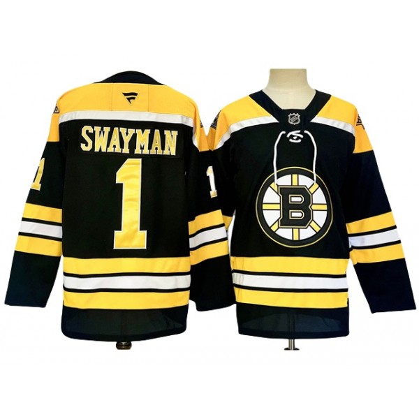 Boston Bruins #1 Jeremy Swayman 2024 Black Jersey