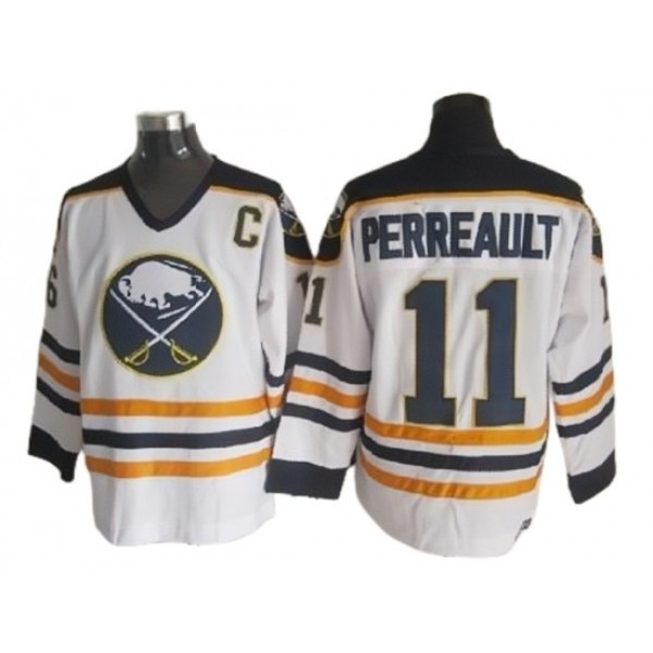 Buffalo Sabres #11 Gilbert Perreault 1984 CCM Vintage White Jersey