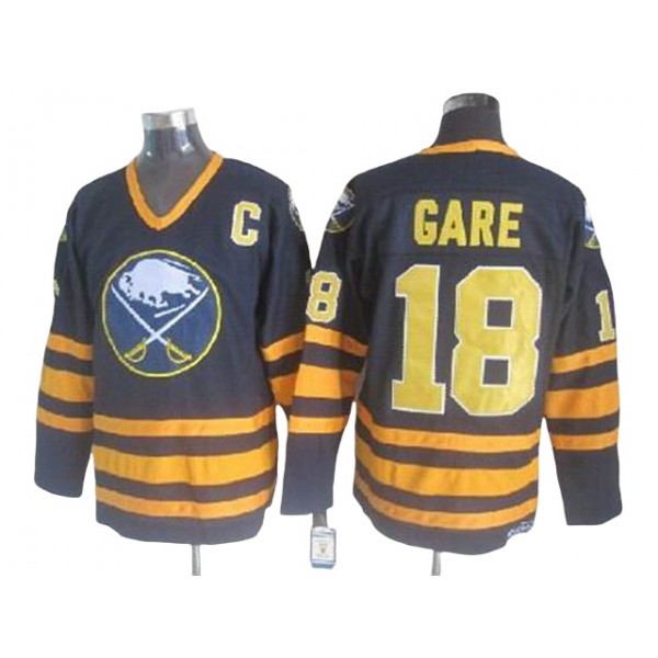 Buffalo Sabres #18 Danny Gare CCM Vintage Navy Blue Jersey