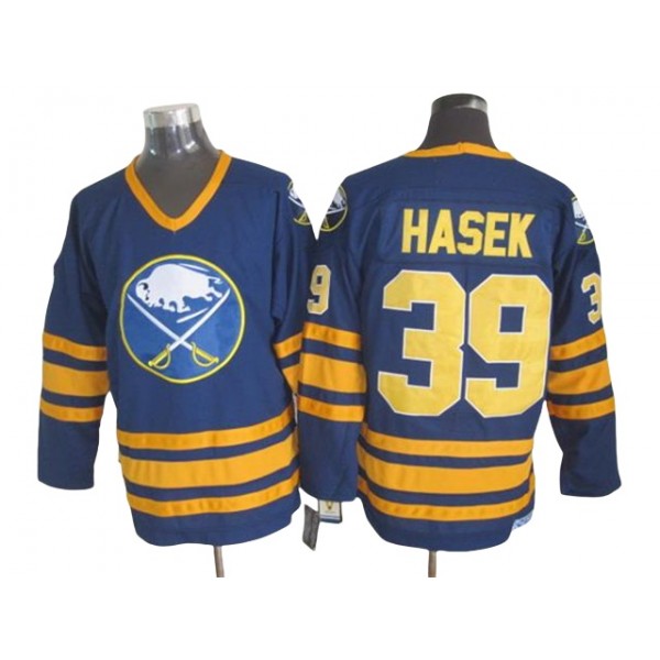 Buffalo Sabres #39 Dominik Hasek CCM Vintage Navy Blue Jersey