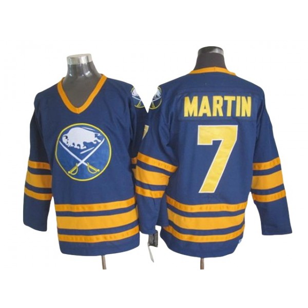 Buffalo Sabres #7 Rick Martin CCM Vintage Navy Blue Jersey