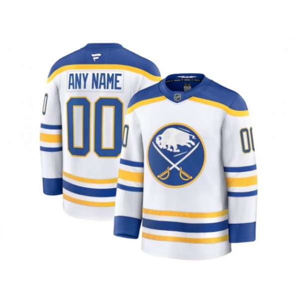 Buffalo Sabres #00 White Away Custom Jersey