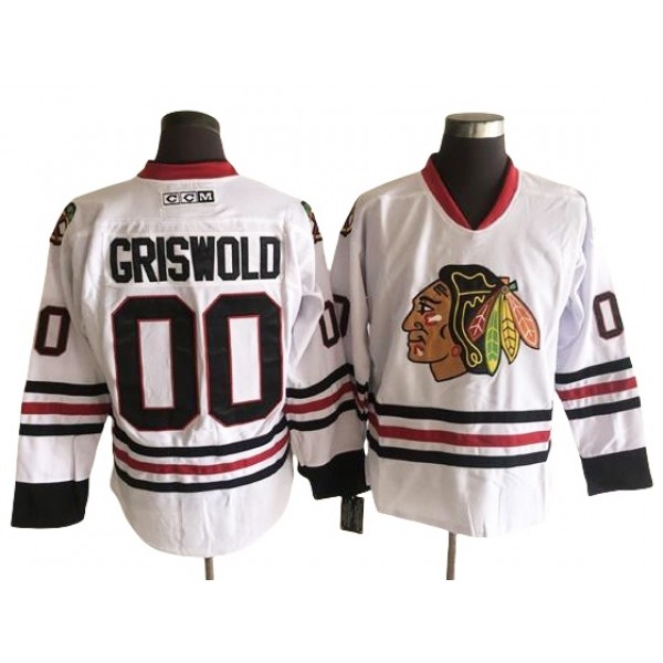 Chicago Blackhawks #00 Clark Griswold Christmas Vacation CCM Vintage White Jersey