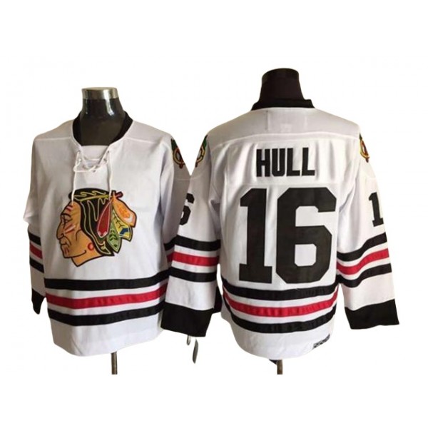 Chicago Blackhawks #16 Dennis Hull 1963 CCM Vintage White Jersey