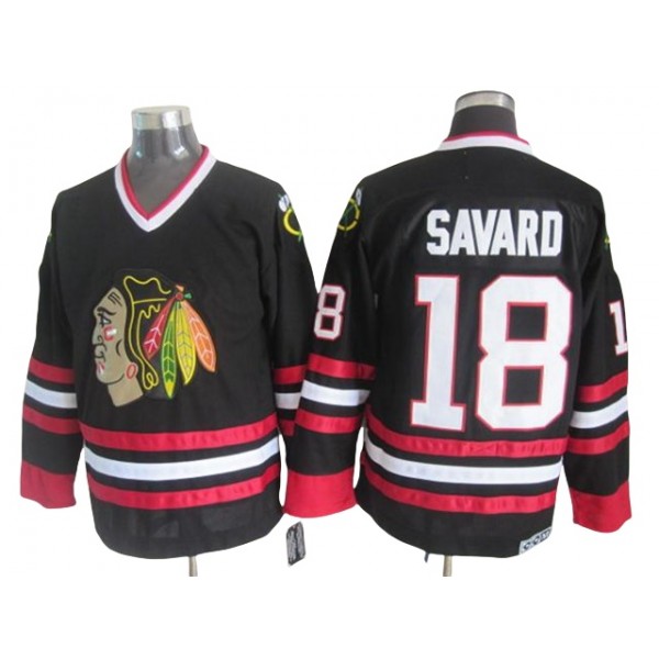 Chicago Blackhawks #18 Denis Savard CCM Vintage Black Jersey