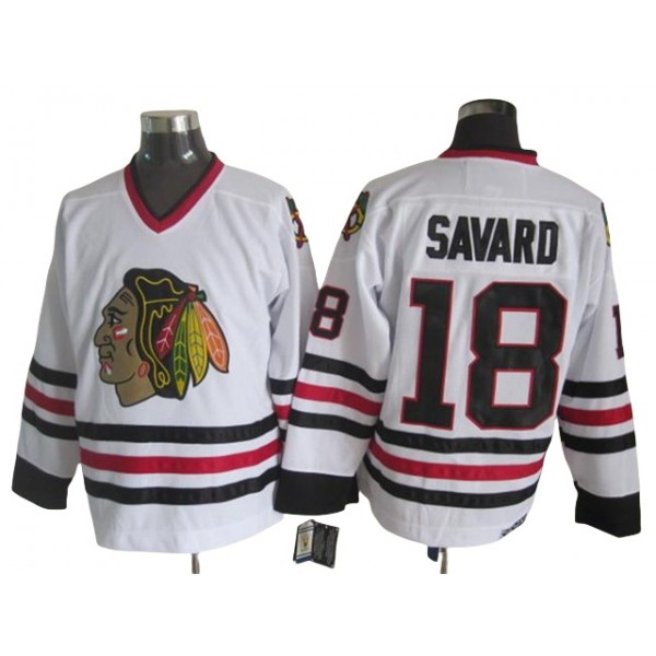 Chicago Blackhawks #18 Denis Savard CCM Vintage White Jersey