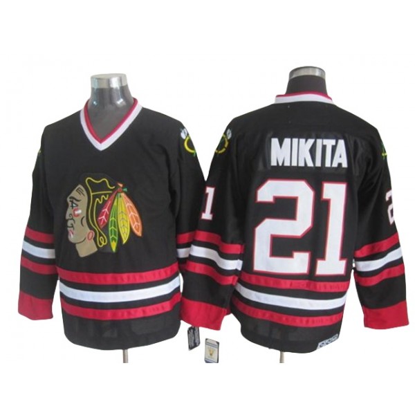 Chicago Blackhawks #21 Stan Mikita CCM Vintage Black Jersey