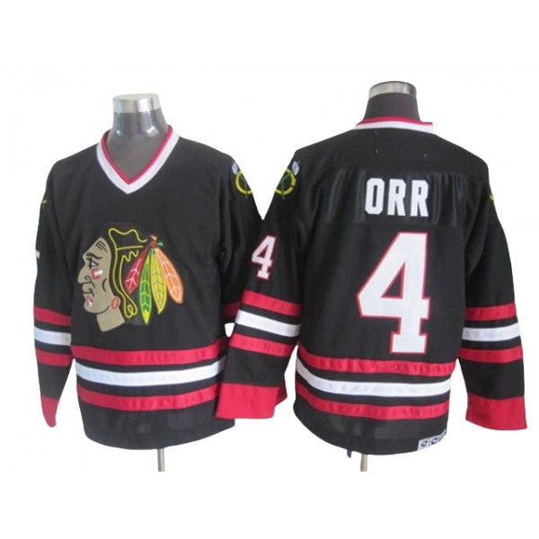 Chicago Blackhawks #4 Bobby Orr CCM Vintage Black Jersey