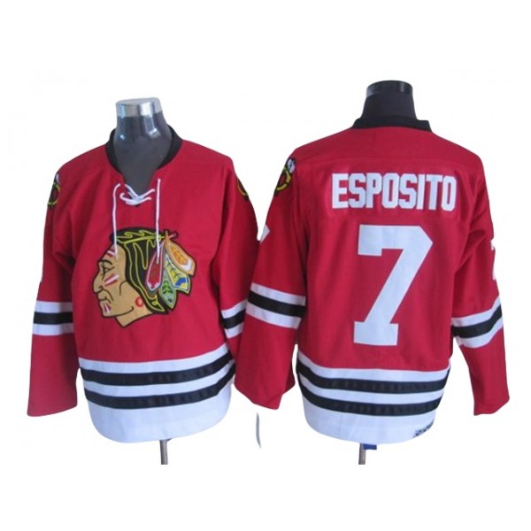 Chicago Blackhawks #7 Phil Esposito 1963 CCM Vintage Red Jersey