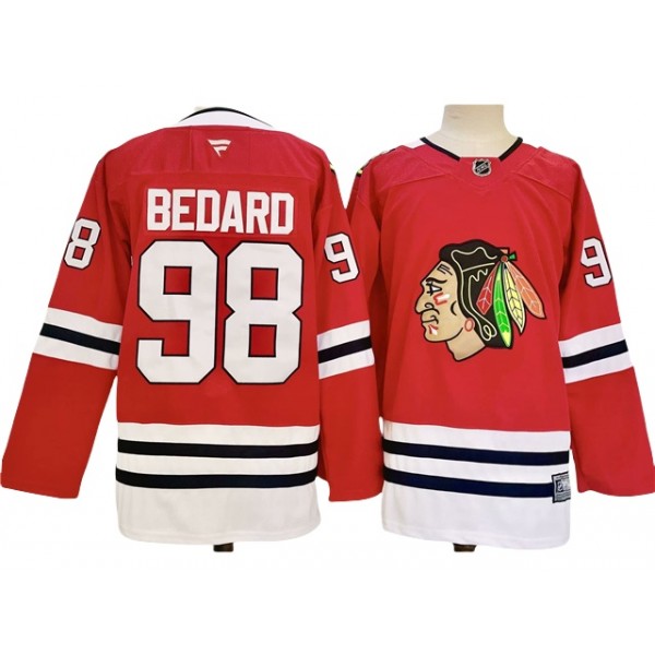 Chicago Blackhawks #98 Connor Bedard 2024 Red Jersey