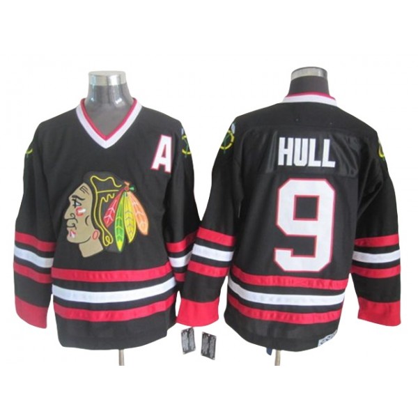 Chicago Blackhawks #9 Bobby Hull CCM Vintage Black Jersey