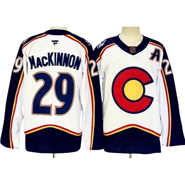 Colorado Avalanche #29 Nathan MacKinnon White Reverse Retro 2.0 Jersey