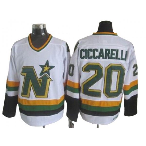 Minnesota North Stars #20 Dino Ciccarelli 1980's CCM Vintage White Jersey