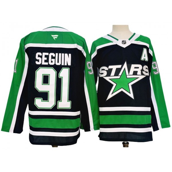 Dallas Stars #91 Tyler Seguin Black Reverse Retro 2.0 Jersey