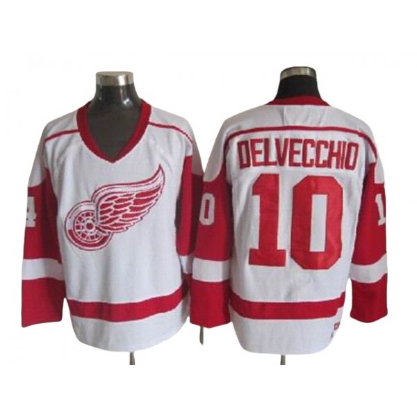 Detroit Red Wings #10 Alex Delvecchio White 2002 Vintage CCM Jersey