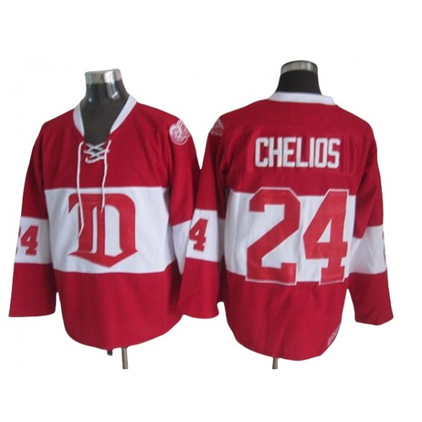 Detroit Red Wings #24 Chris Chelios Red 2009 Vintage CCM Jersey