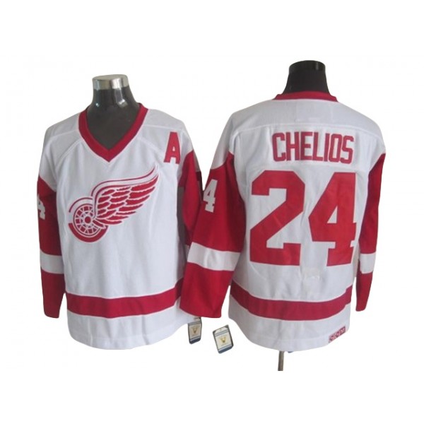 Detroit Red Wings #24 Chris Chelios White 2002 Vintage CCM Jersey