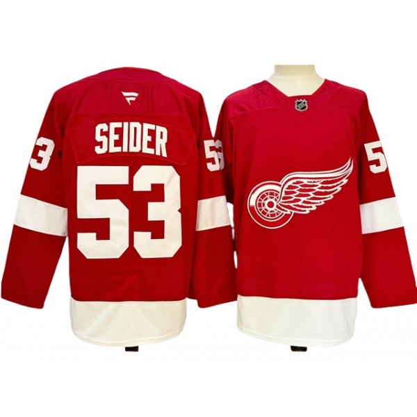 Detroit Red Wings #53 Moritz Seider 2024 Red Home Jersey