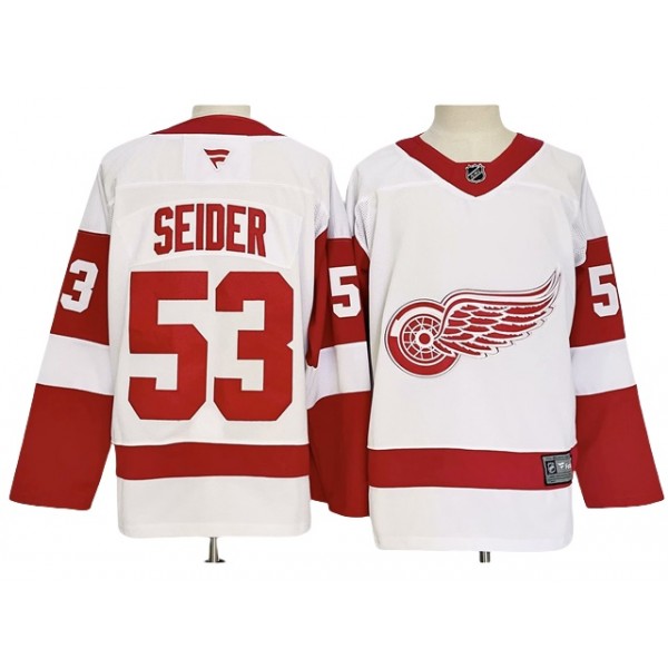 Detroit Red Wings #53 Moritz Seider 2024 White Jersey