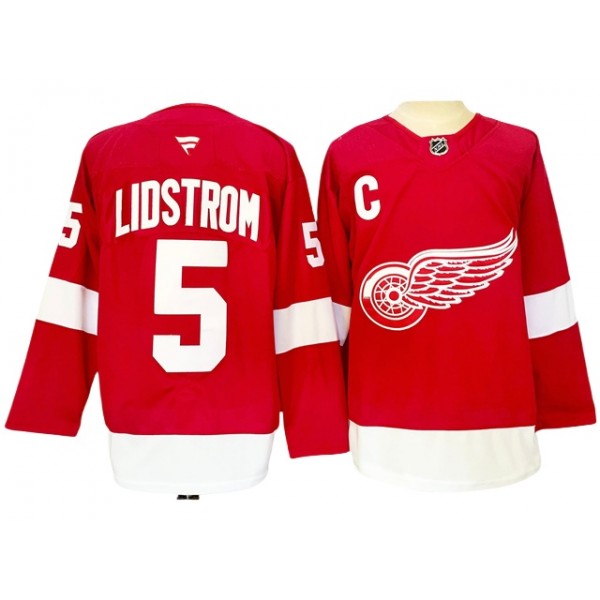 Detroit Red Wings #5 Nicklas Lidstrom 2024 Red Home Jersey