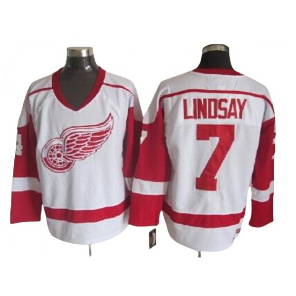 Detroit Red Wings #7 Ted Lindsay White 2002 Vintage CCM Jersey