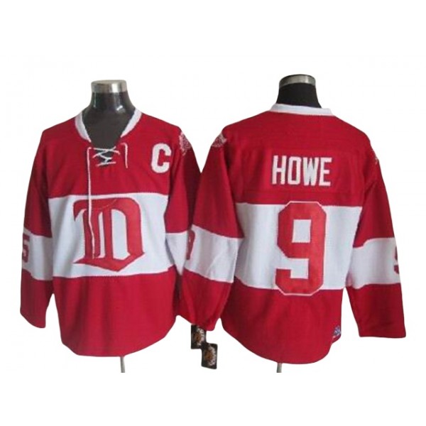 Detroit Red Wings #9 Gordie Howe Red 2009 Vintage CCM Jersey