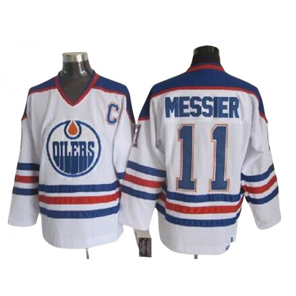 Edmonton Oilers #11 Mark Messier White Vintage CCM Jersey