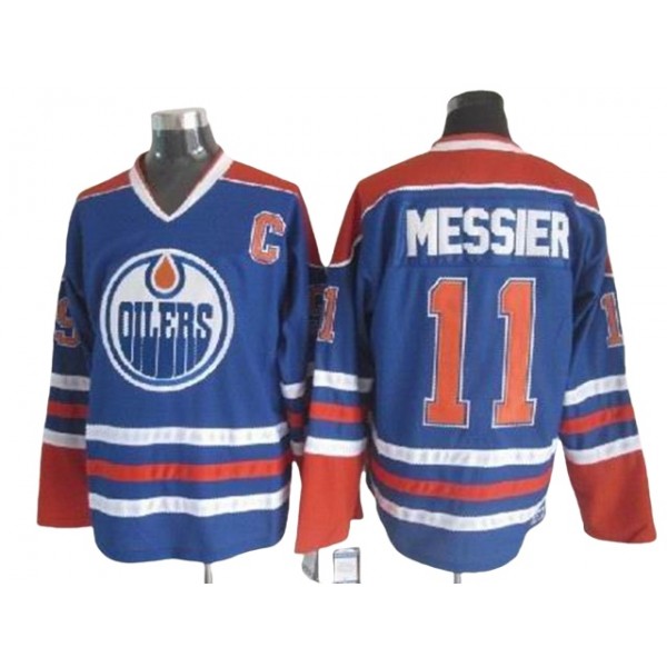 Edmonton Oilers #11 Mark Messier Blue Vintage CCM Jersey