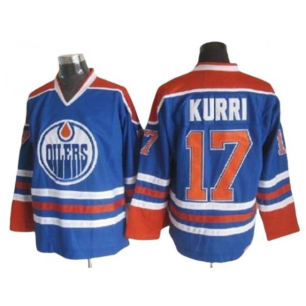 Edmonton Oilers #17 Jari Kurri Blue Vintage CCM Jersey