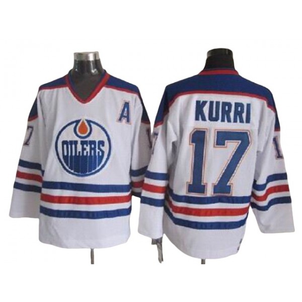 Edmonton Oilers #17 Jari Kurri White Vintage CCM Jersey