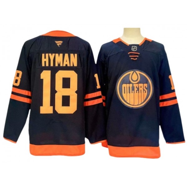 Edmonton Oilers #18 Zach Hyman 2024 Alternate Navy Jersey