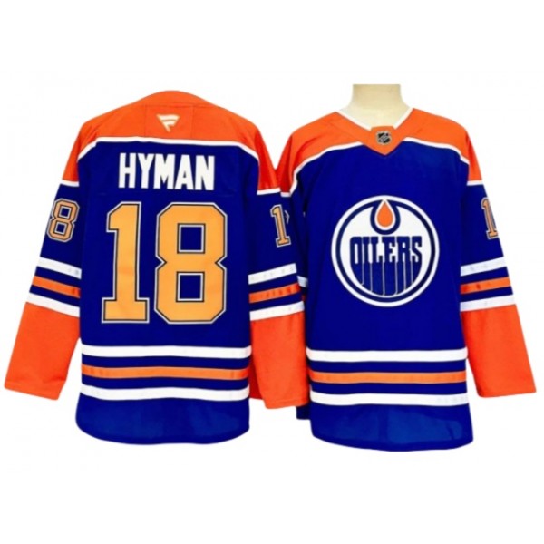 Edmonton Oilers #18 Zach Hyman 2024 Royal Blue Jersey