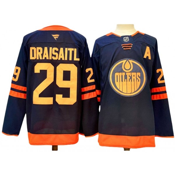 Edmonton Oilers #29 Leon Draisaitl 2024 Alternate Navy Jersey