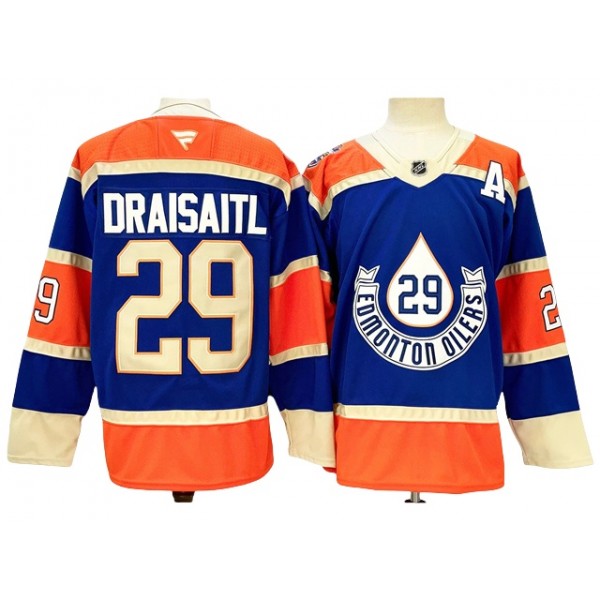 Edmonton Oilers #29 Leon Draisaitl Royal Blue Heritage Classic Jersey