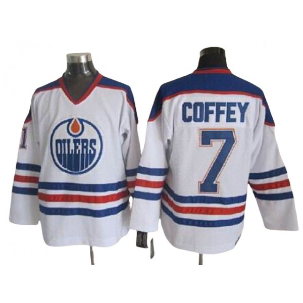 Edmonton Oilers #7 Paul Coffey White Vintage CCM Jersey